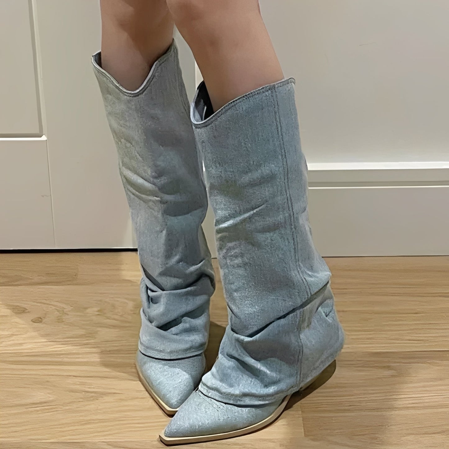 Josie - Moderne Jeans-Kniestiefel für Damen