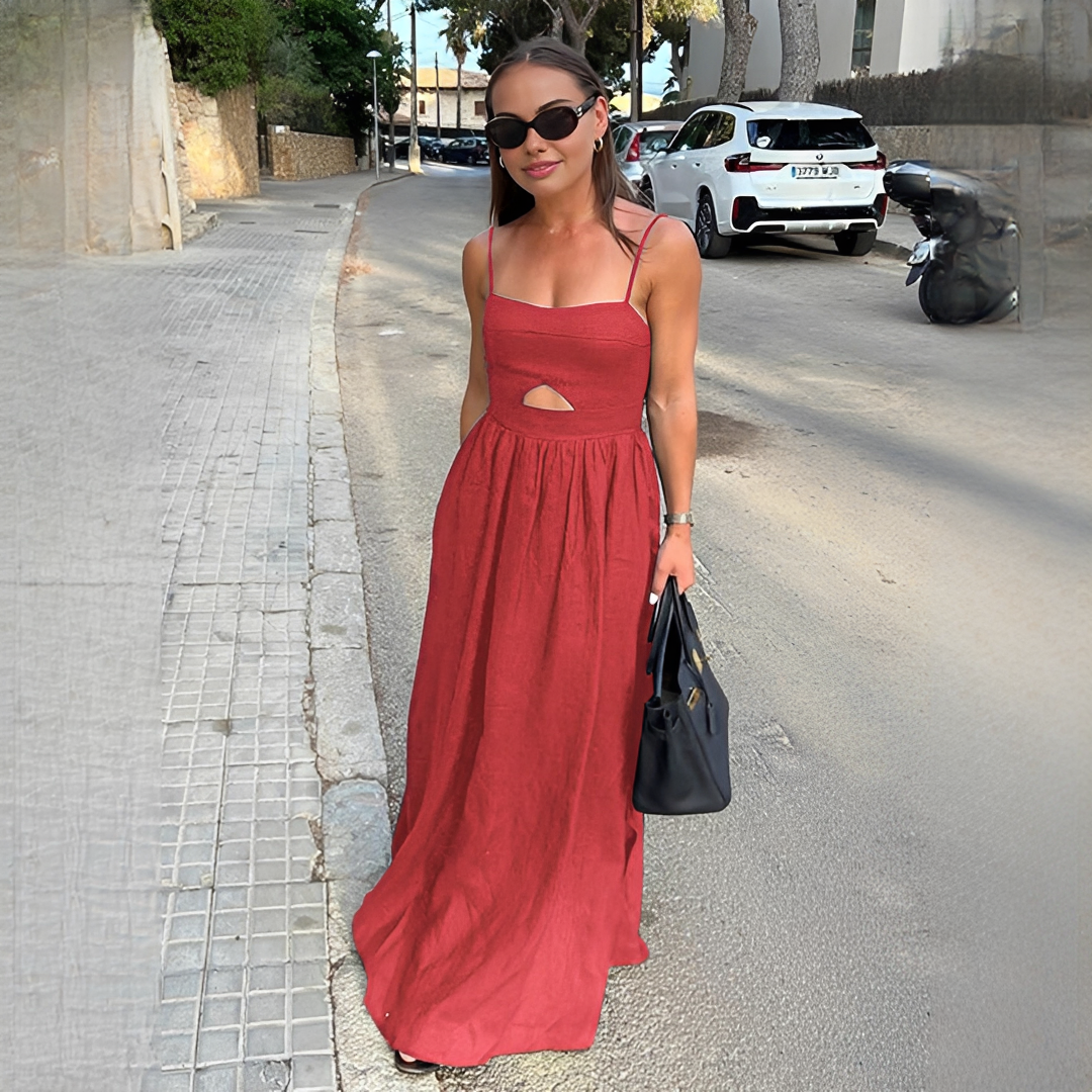 Meadel - Elegantes ärmelloses Maxi-Kleid