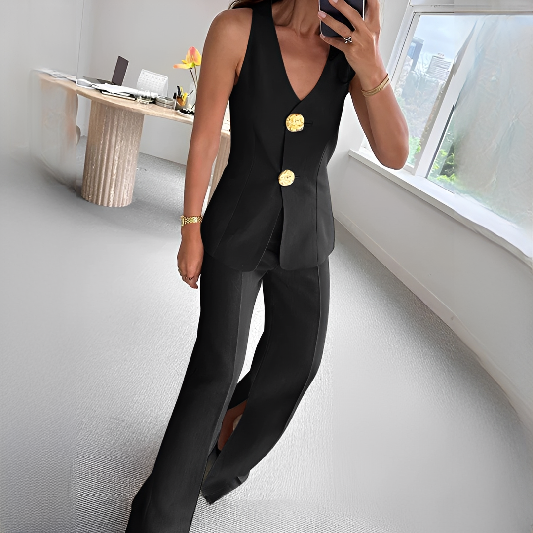 Verna - Bequemes ärmelloses Top mit Hose