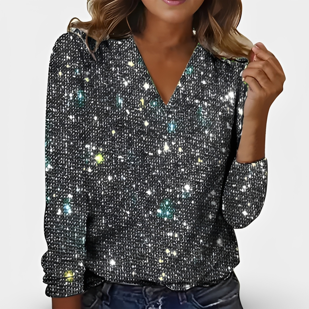 Casandra - Modern glänzendes Damen-Top