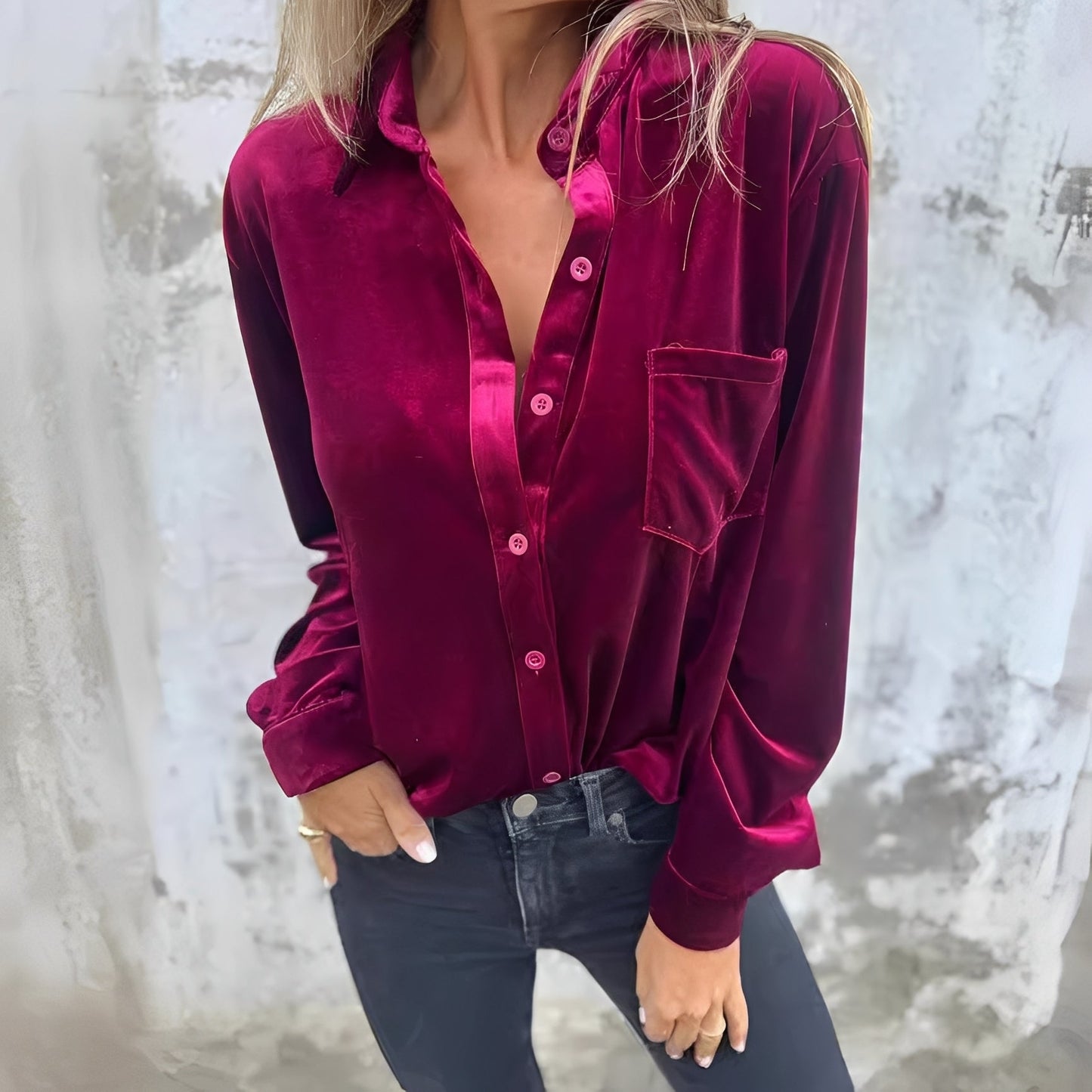 Jessie - Langärmelige Bluse mit Knöpfen