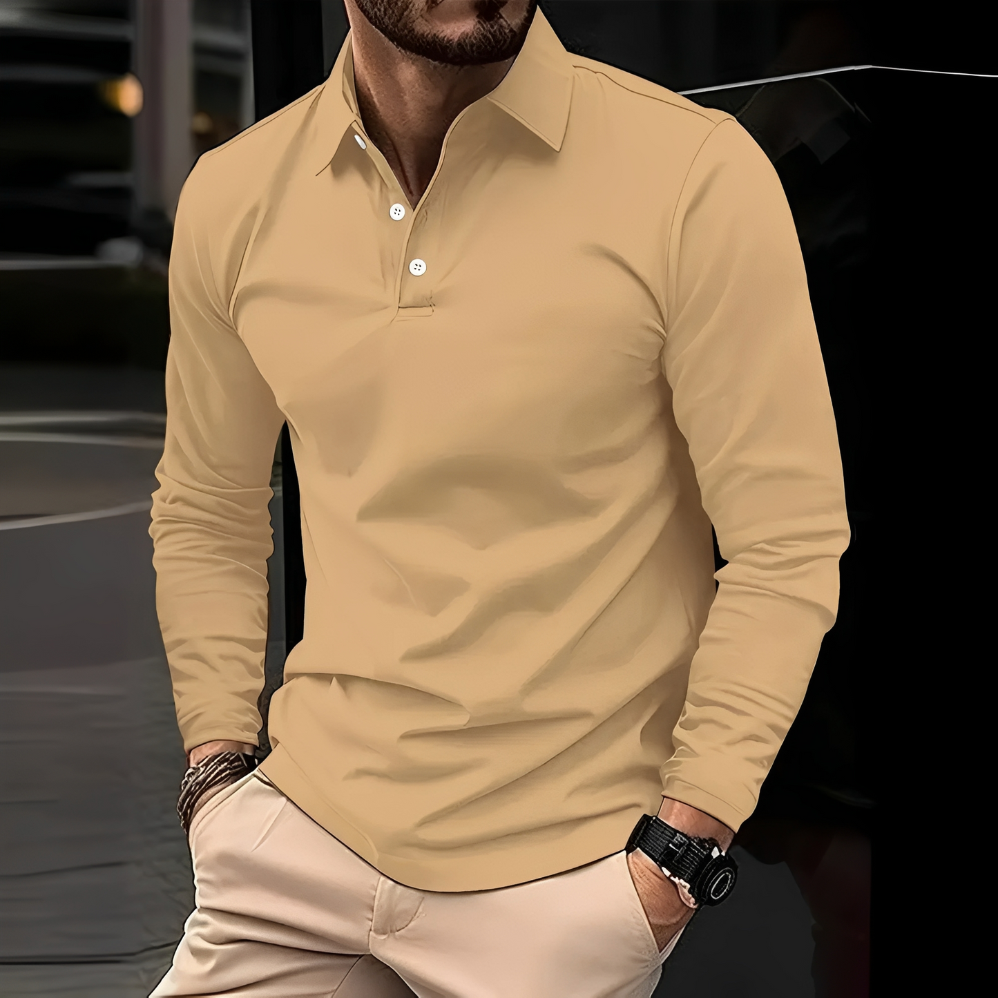 Conner – Herren-Poloshirt mit langen Ärmeln – Entspannt & bequem