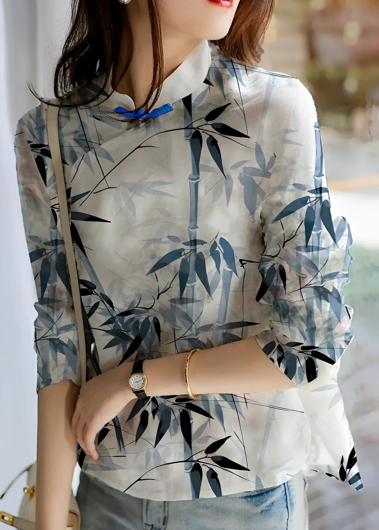 Margaret - Stilvolle Damenbluse mit floraler Musterung