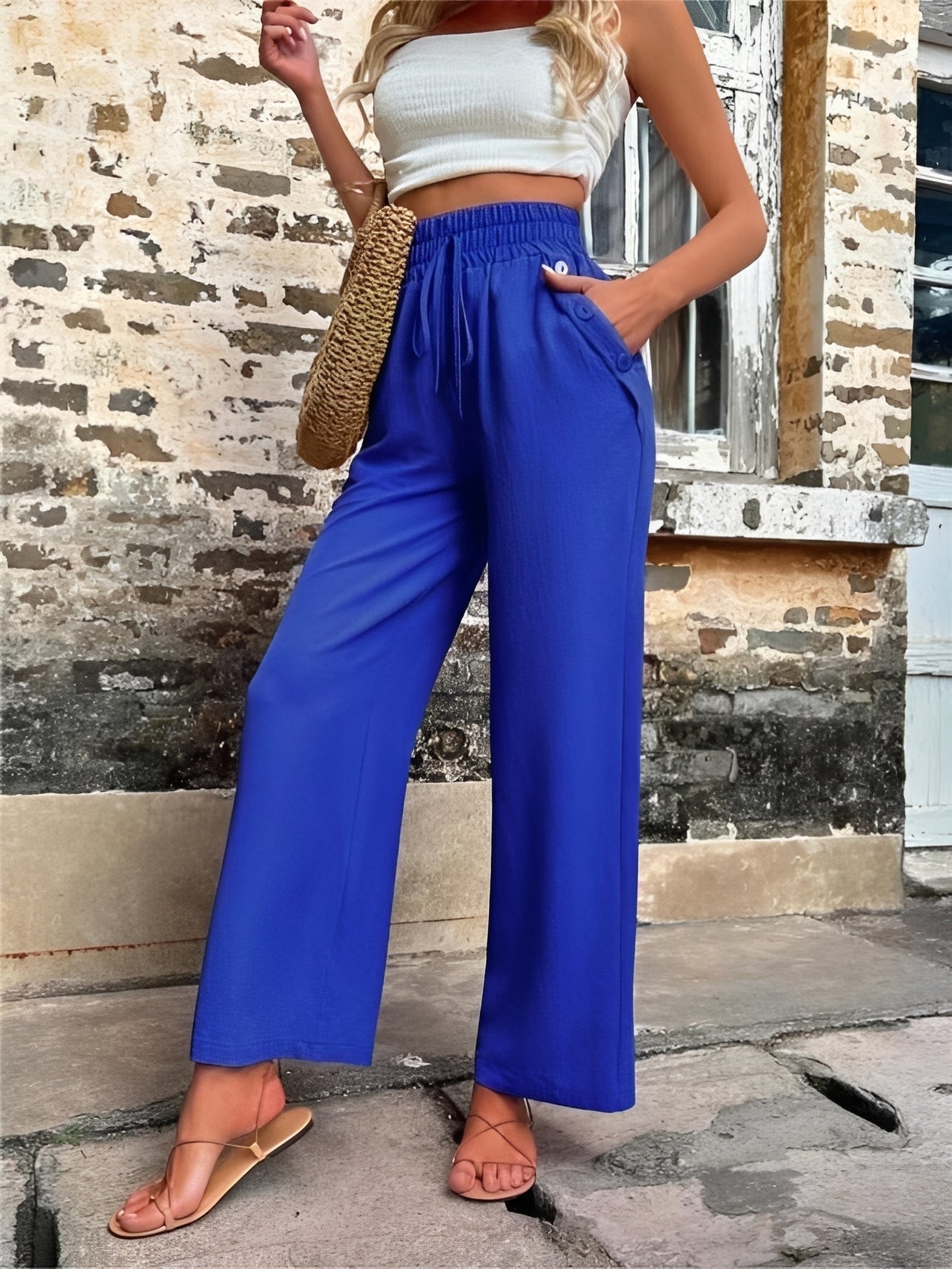 Allie - Modische, locker geschnittene Damenhose mit hohem Bund