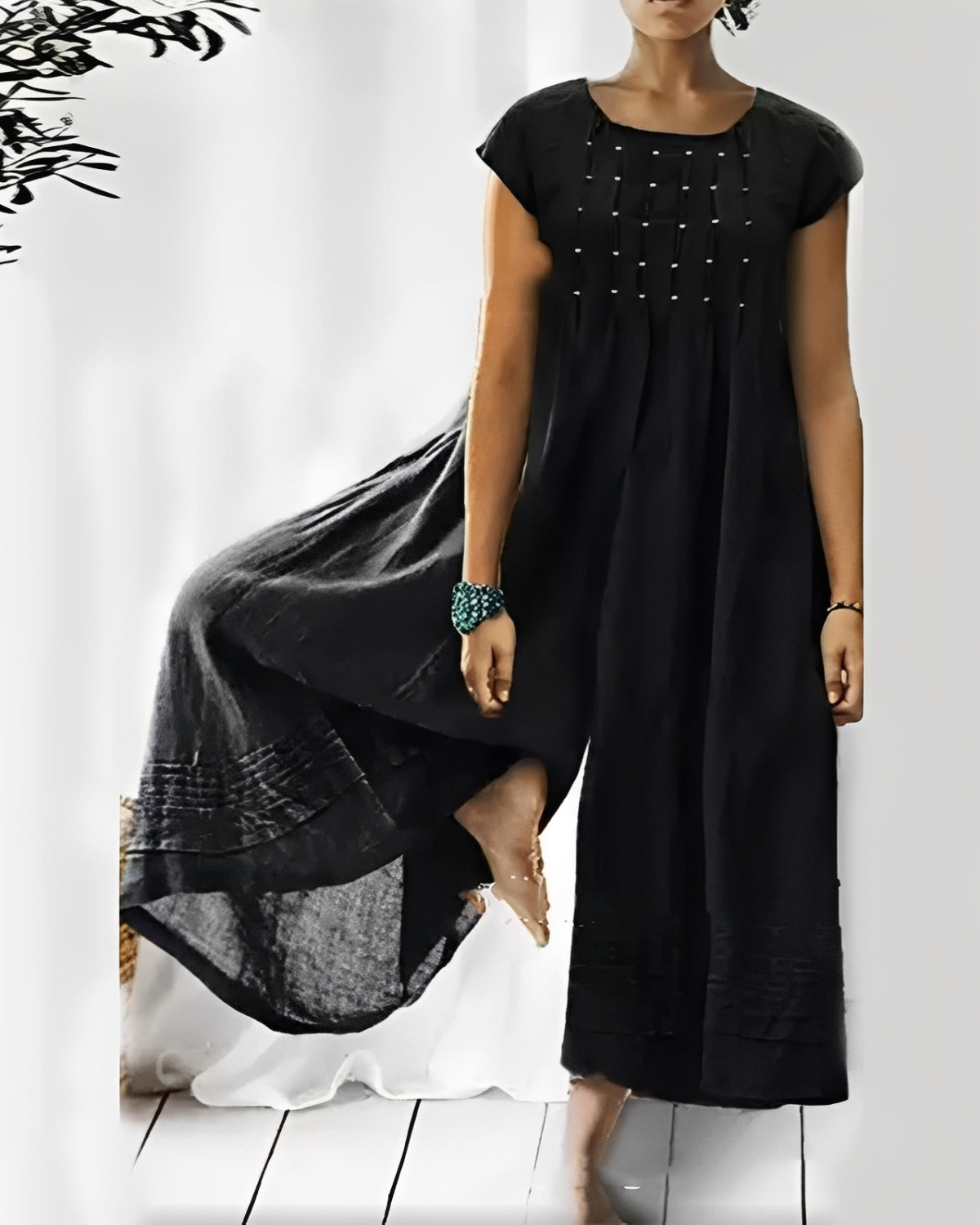 Claudia - Eleganter kurzärmeliger Damen-Jumpsuit
