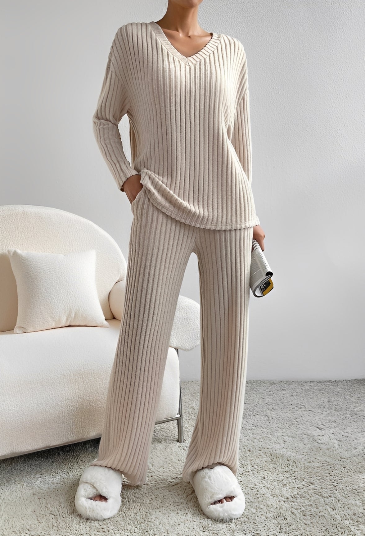 Niki - Entspanntes gestreiftes Outfit-Set