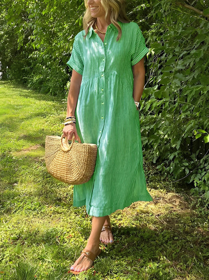 Alana - Bequemes gestreiftes Damen-Hemdkleid