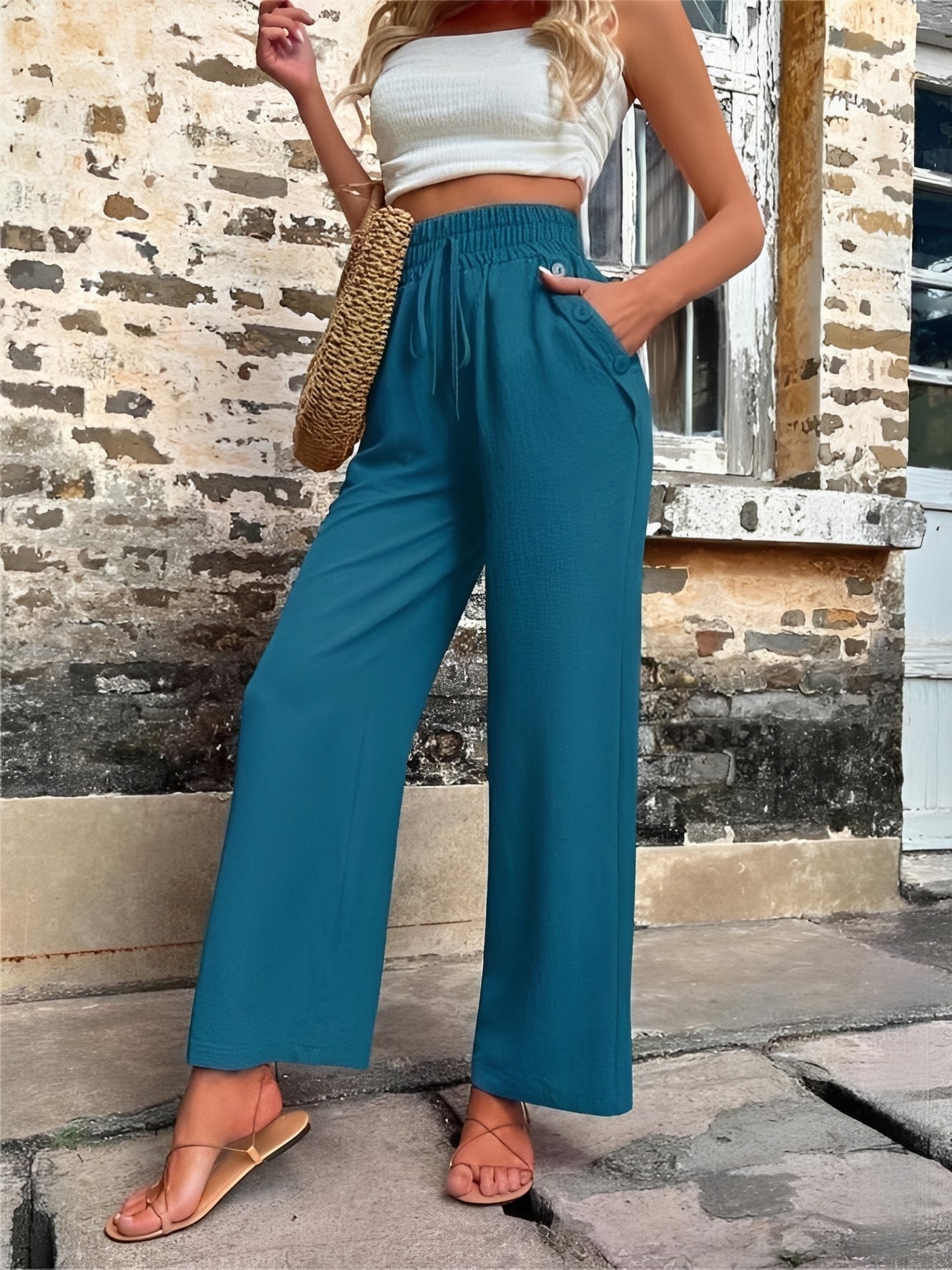 Allie - Modische, locker geschnittene Damenhose mit hohem Bund