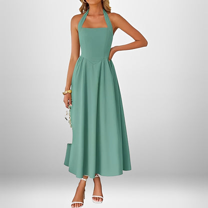 Joanna - Elegantes Neckholder-Midikleid