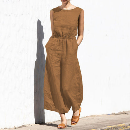 Angela - Lockerer ärmelloser Damenjumpsuit