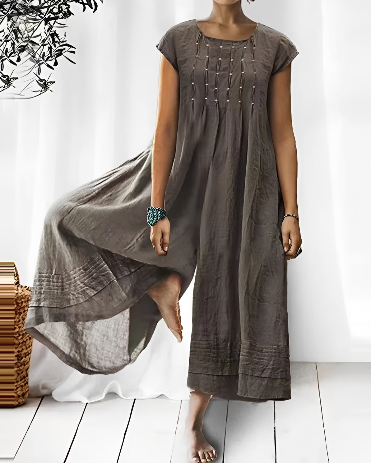 Claudia - Eleganter kurzärmeliger Damen-Jumpsuit