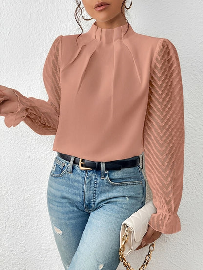 Bella - Chiffon-Bluse mit langen Ärmeln