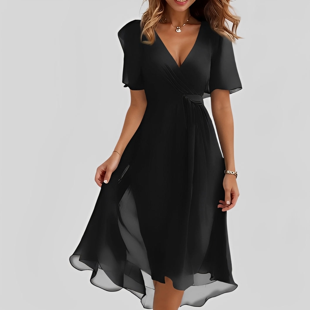 Emelia - Blumiges Chiffonkleid