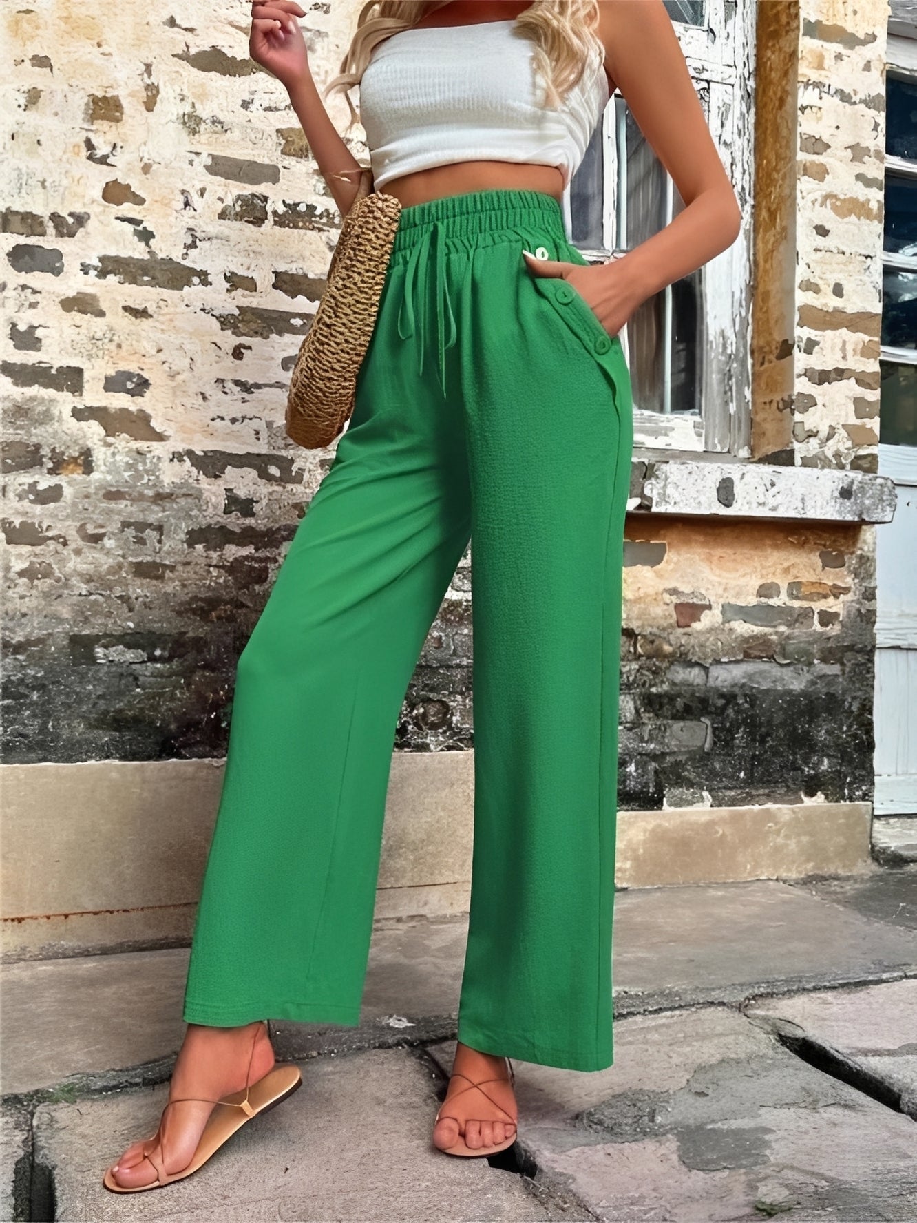 Allie - Modische, locker geschnittene Damenhose mit hohem Bund