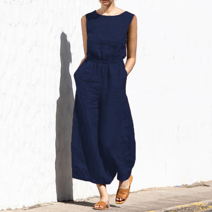 Angela - Lockerer ärmelloser Damenjumpsuit