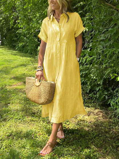 Alana - Bequemes gestreiftes Damen-Hemdkleid