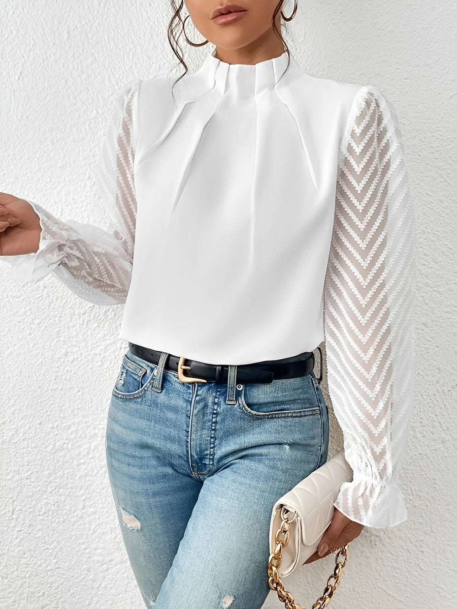 Bella - Chiffon-Bluse mit langen Ärmeln