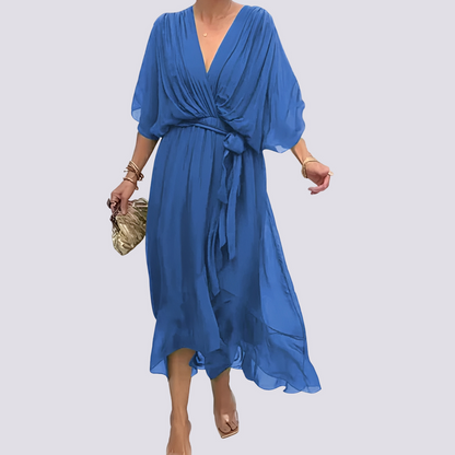 Jane - Asymmetrisches V-Ausschnitt-Kleid