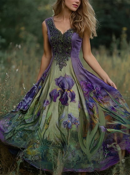 Erica - Elegantes Damen-Maxikleid mit Blumendesign