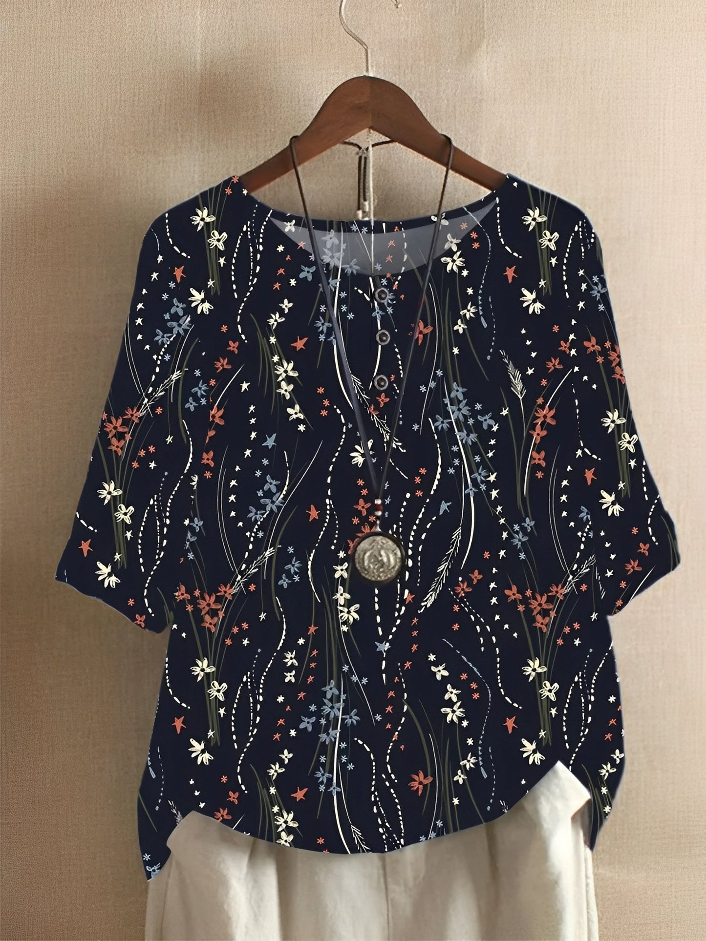 Hennie - Damenhemd mit lockerem Print-Design