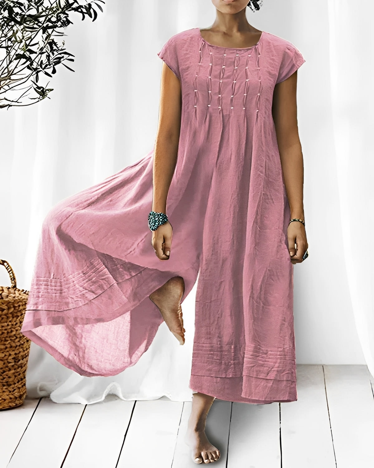 Claudia - Eleganter kurzärmeliger Damen-Jumpsuit