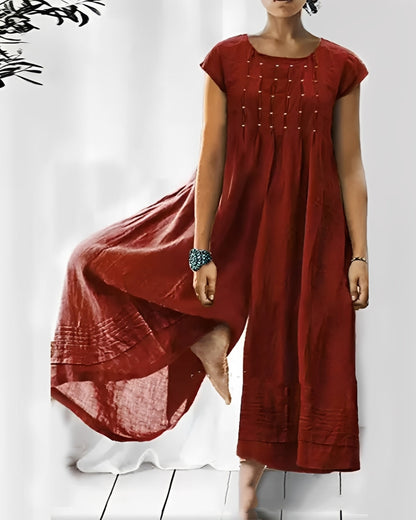 Claudia - Eleganter kurzärmeliger Damen-Jumpsuit
