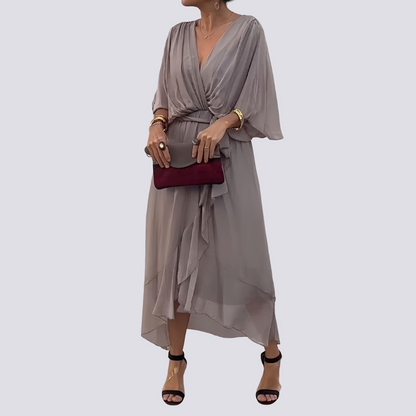 Jane - Asymmetrisches V-Ausschnitt-Kleid