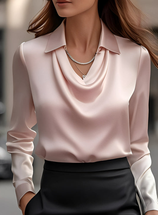 Terry - Schicke Langarm-Plissee-Bluse
