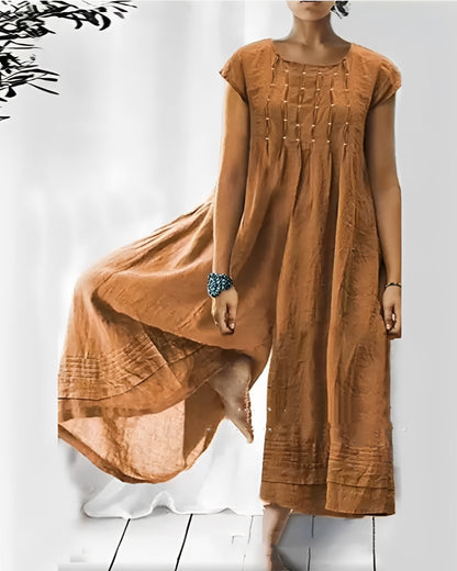 Claudia - Eleganter kurzärmeliger Damen-Jumpsuit