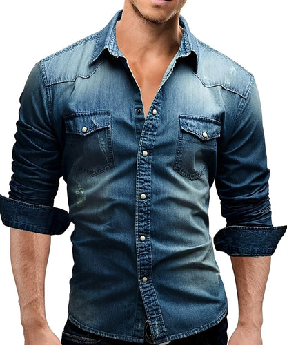 Arjun - Herren-Jeanshemd - Komfortables Langarm