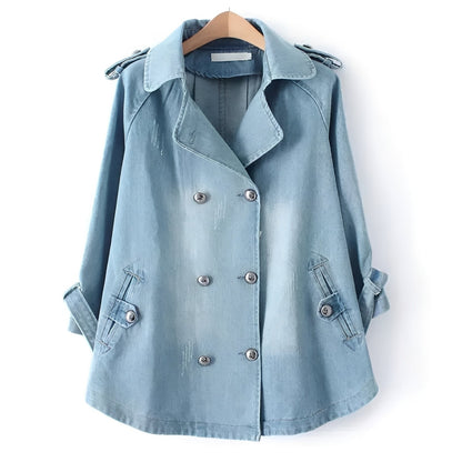Faye - Schicker Cape-Mantel aus Denim