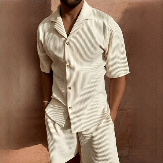 Junmar - Herren-Set mit Hemd und Shorts, casual