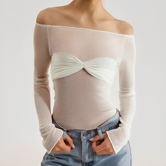 Shanelle - Langarmshirt mit schulterfreiem Schnitt