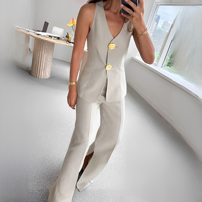 Verna - Bequemes ärmelloses Top mit Hose