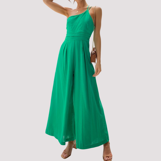 Carla - Eleganter Ein-Schulter-Jumpsuit mit weitem Bein für Damen