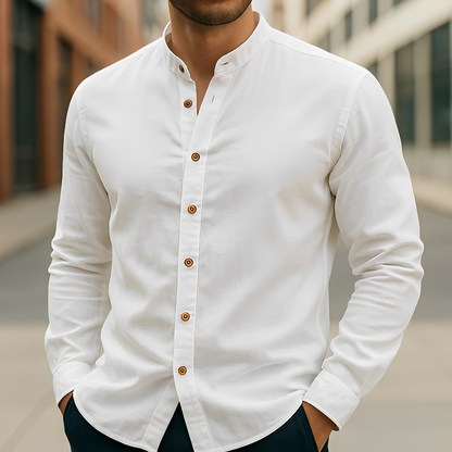 Aick - Langes Herren-Sommerhemd im stylischen Design
