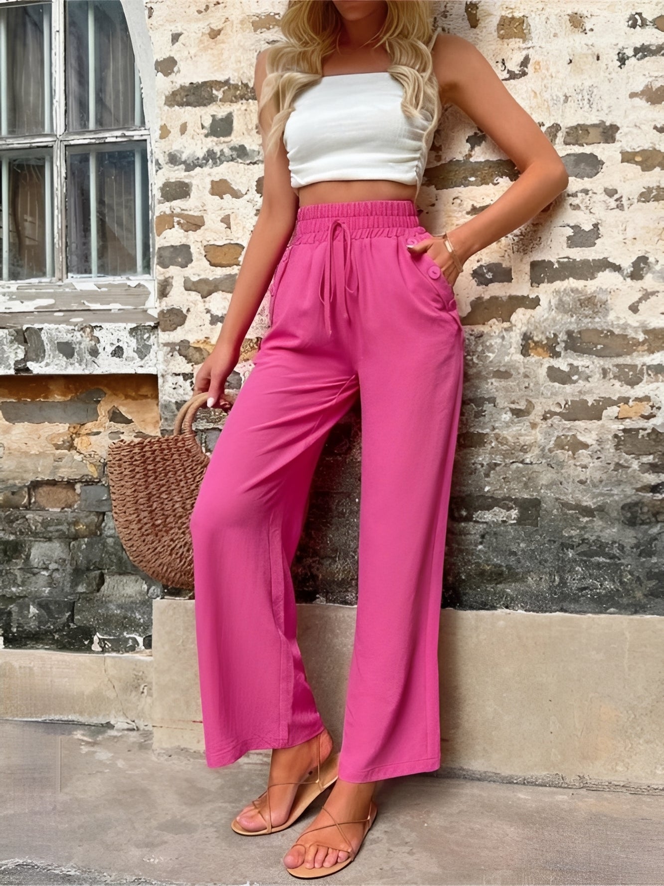 Allie - Modische, locker geschnittene Damenhose mit hohem Bund