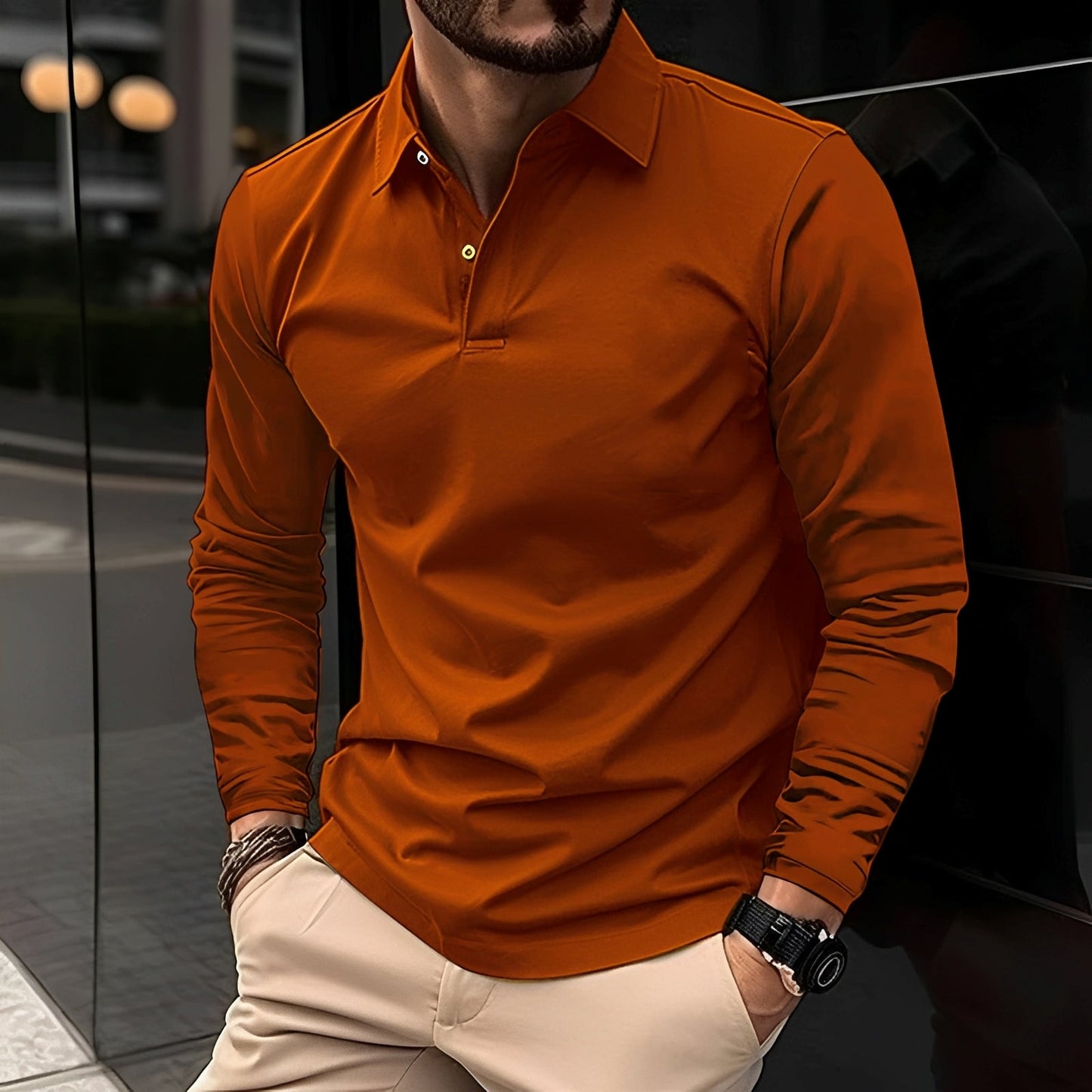 Conner – Herren-Poloshirt mit langen Ärmeln – Entspannt & bequem