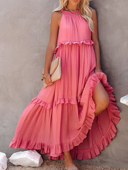 Zanna - Elegantes ärmelloses Damen-Rüschenkleid