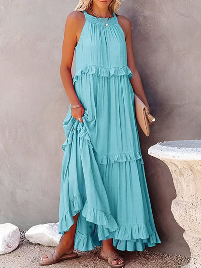Zanna - Elegantes ärmelloses Damen-Rüschenkleid