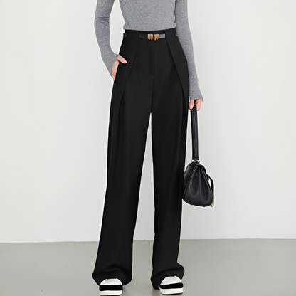 Hasmin - Schlichte gerade Hose mit Taschen