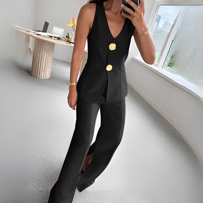 Verna - Bequemes ärmelloses Top mit Hose