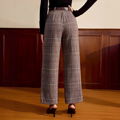 Christabel - Hoch taillierte Hose mit Karomuster
