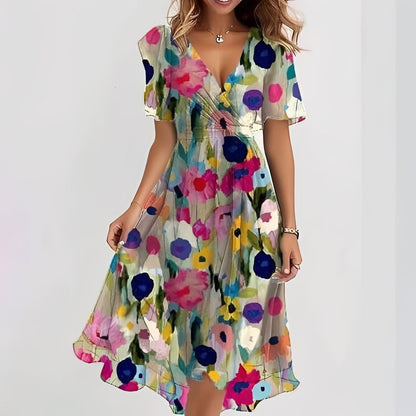Emelia - Blumiges Chiffonkleid