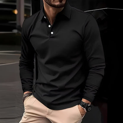 Conner – Herren-Poloshirt mit langen Ärmeln – Entspannt & bequem