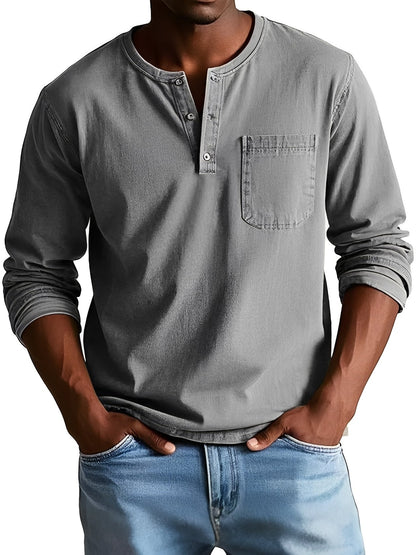 Steve - Lockeres Herren-Langarmhemd