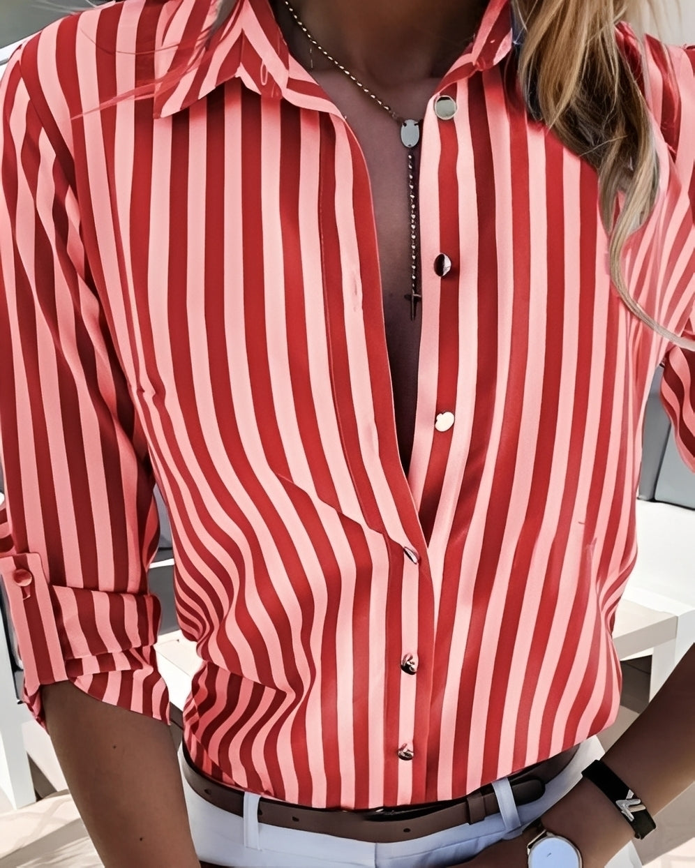 Rosie - Bluse im Retro-Streifenlook