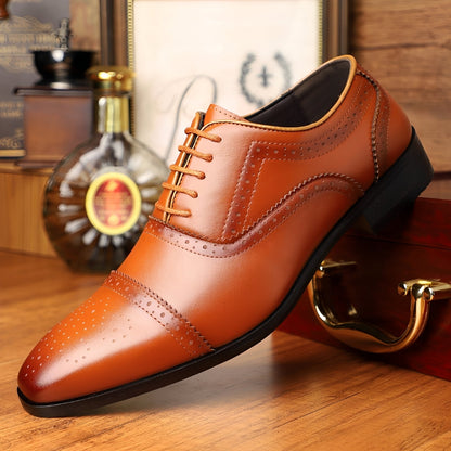 Ronan - Retro-Herrenschuhe mit spitzer Form