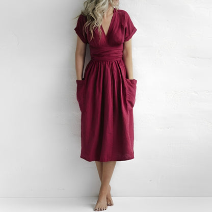 Sasha - Komfortables Wickelkleid mit Taschen
