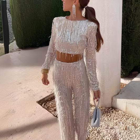 Meghan - Schickes Quasten-Pailletten-Set